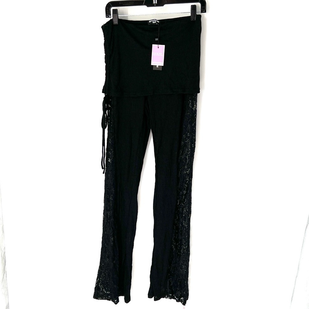 Pretty little thing folder straight leg pants women’s 6